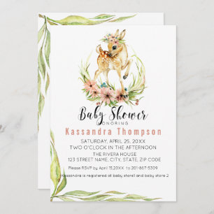 Invitation Cerfs communs de bébé pour un baby shower de bébé