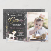 Invitation Cerfs communs d'or de rose d'invitation (Devant / Derrière)