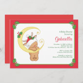 Invitation Cerfs communs doux de bébé d'invitation de baby (Devant / Derrière)