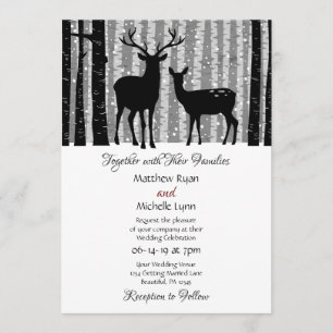 Invitation Cerfs et arbres Mariage rustique de bois d'hiver