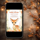Invitation Cerfs mignons et fleurs | Anniversaire de jolies f