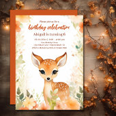 Invitation Cerfs mignons et fleurs | Anniversaire de jolies f
