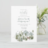 Invitation Cerfs Noël Arbres Hiver Onederland Anniversaire (Debout devant)