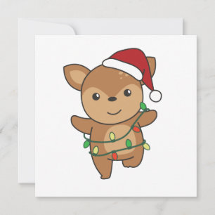 Invitation Cerfs Noël Hiver Animaux Cerfs