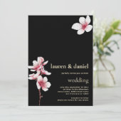 Invitation Cerise Blossom QR Champagne Or Noir (Debout devant)