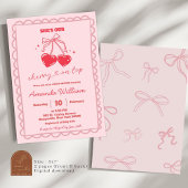 Invitation Cerise Coquette Dessinée À La Main Sur Le Baby sho