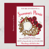 Invitation Cerise Crumble Cobbler Dessert Crème de glace Piqu (Devant / Derrière)