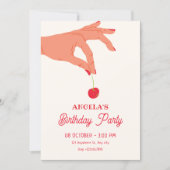 Invitation Cerise douce d'anniversaire (Devant)