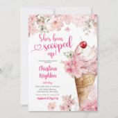 Invitation Cerise Fleur crème glacée Fête des mariées Scoopée (Devant)