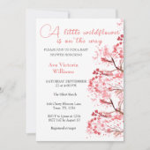 Invitation Cerise Fleur Un Petit Baby shower Fleur sauvage (Devant)