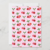 Invitation Cerise Fruit Rouge rose Vert mignonne Baby shower (Dos)