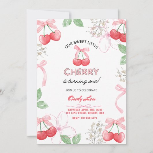 Invitation Cerise la plus douce 1ère commande numérique perso (Devant)