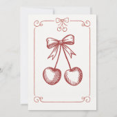 Invitation Cerise manuscrite sur le Baby shower de la femelle (Dos)