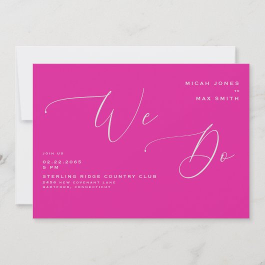 Invitation Cerise Nous N'avons Pas De Parents Mariage (Devant)