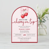 Invitation Cerise Personnalisée Sur Le Haut Baby shower Coque (Debout devant)