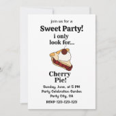 Invitation Cerise Pie Cute Sweet Party (Devant)