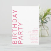 Invitation Cerise rose chaude | Fille moderne n'importe quel  (Debout devant)