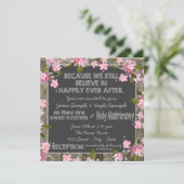 Invitation Cerise rose Rustique Grange Mariage de chalk de bo (Debout devant)
