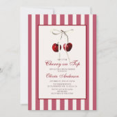 Invitation Cerise Sur Fête des mariées En Haut (Devant)