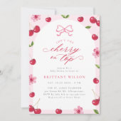 Invitation Cerise sur le Baby shower Arche supérieur (Devant)