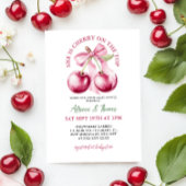 Invitation Cerise Sur Le Baby shower De La Bow Supérieure