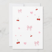 Invitation Cerise sur le Baby shower de la corbeille rose (Dos)