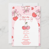 Invitation Cerise sur le Baby shower supérieur (Devant)