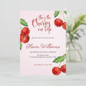 Invitation Cerise sur le Baby shower supérieur (Debout devant)