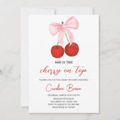 Invitation Cerise sur le Baby shower supérieur (Devant)