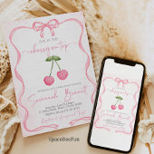 Invitation Cerise sur le Baby shower supérieur Bow