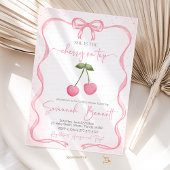 Invitation Cerise sur le Baby shower supérieur Bow