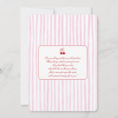 Invitation Cerise sur le Baby shower supérieur fille (Dos)