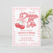 Invitation Cerise sur le dessus, Anniversaire des cerises, N' (Debout devant)