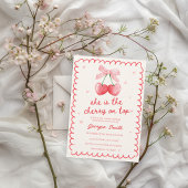 Invitation Cerise sur le dessus Baby shower à main Coquette B