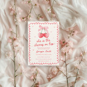 Invitation Cerise sur le dessus Baby shower à main Coquette B