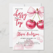 Invitation Cerise sur le dessus Baby shower cerises (Devant)
