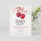 Invitation Cerise sur le dessus Chic Coquette Fête des mariée (Debout devant)