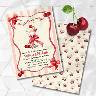 Invitation Cerise sur le dessus Crème glacée Baby shower Sund