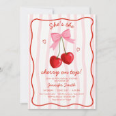 Invitation Cerise sur le dessus de la Mariée Cute Rose Bow (Devant)