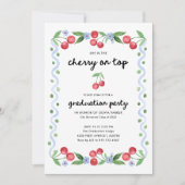 Invitation Cerise sur le dessus | Photographie de la fête de (Devant)