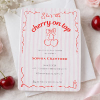 Cerise sur le dessus Rouge Rose Ruban Cerises Baby