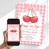 Invitation Cerise sur le gâteau Baby Shower