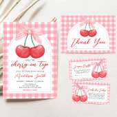 Invitation Cerise sur le gâteau Baby Shower