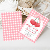 Invitation Cerise sur le gâteau Baby Shower