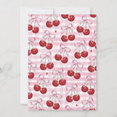 Invitation Cerise Sur Le Haut Coquette Bow Rose Girl Annivers (Dos)