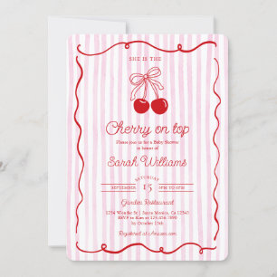 Invitation Cerise Whimsical sur Top Baby shower Girl