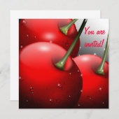 Invitation Cerises avec gouttes de ragoût (Devant / Derrière)