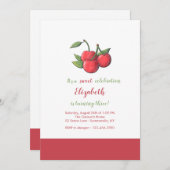 Invitation Cérises Douce Célébration (Devant / Derrière)