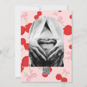 Invitation Cerises rouges avec Baby shower coquette à cou ros (Dos)