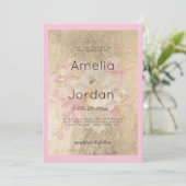 Invitation Cerisier blanc doré fleuri mariage (Debout devant)